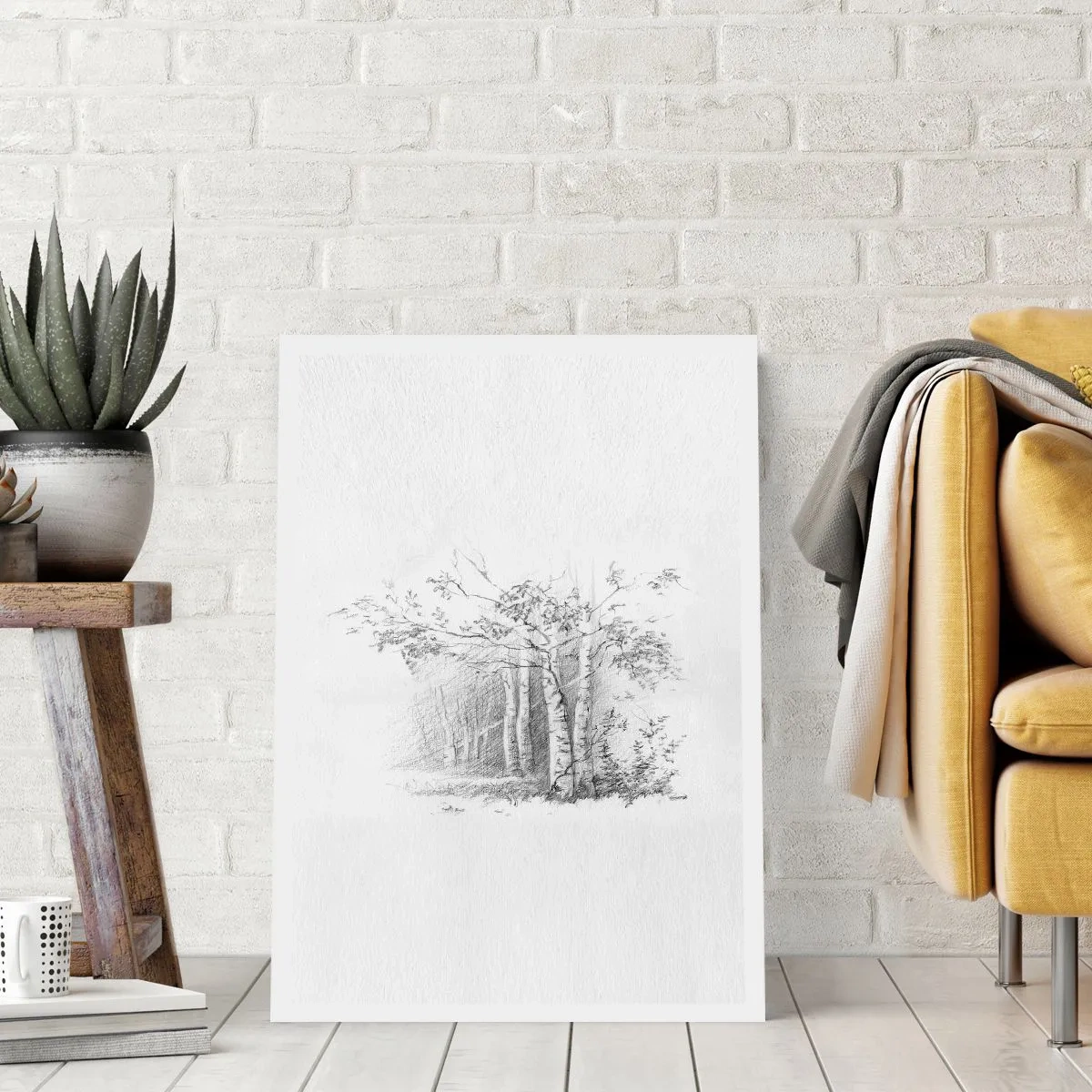 Affiche - Poster - Lumière d'une forêt de bouleaux - 70x100 cm