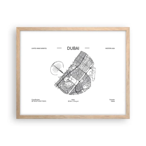 Affiche dans un chêne clair - Poster - Anatomie de Dubaï - 50x40 cm