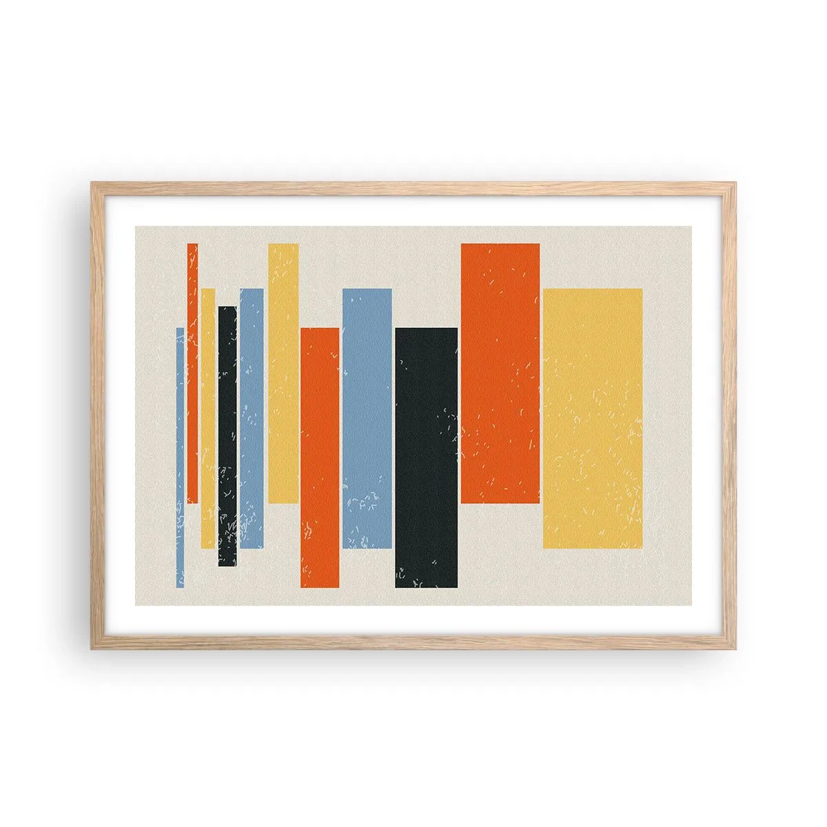 Affiche dans un chêne clair - Poster - Notation musicale - 70x50 cm