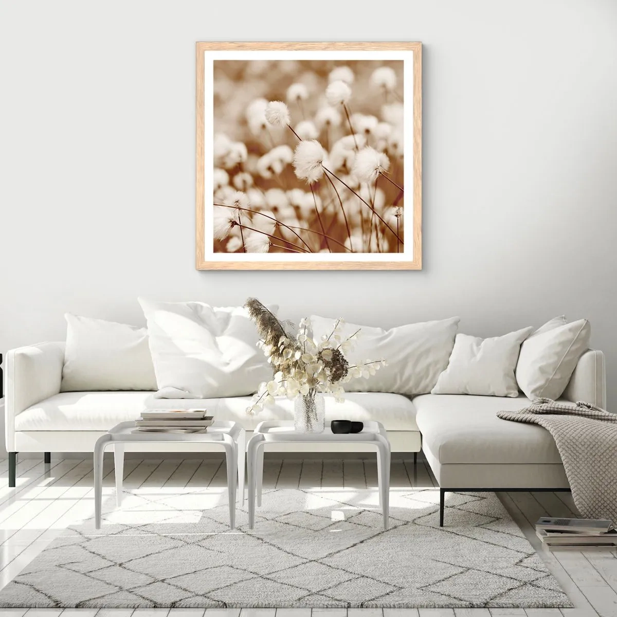 Affiche dans un chêne clair - Poster - Tige moelleuse - 50x50 cm