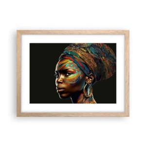 Affiche dans un chêne clair - Poster - reine africaine - 40x30 cm