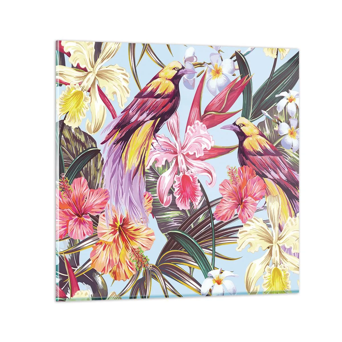 Impression sur verre - Image sur verre - Pétales et plumes - 70x70 cm