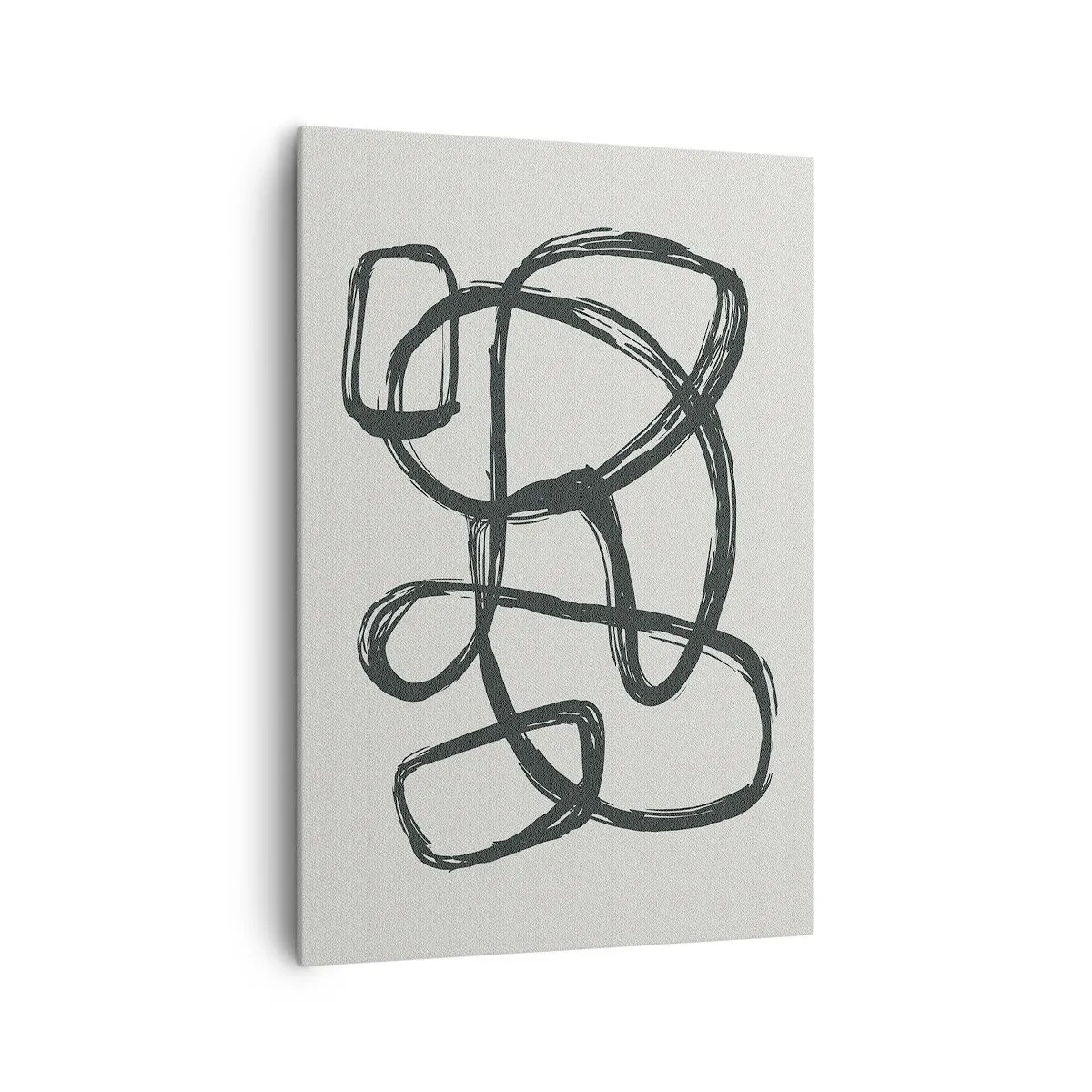 Impression sur toile - Image sur toile - Lignes abstraites créant des formes libres sur un fond clair - 70x100cm - Abstraction en boucle - Décoration murale moderne pour le salon et la chambre ARTTOR