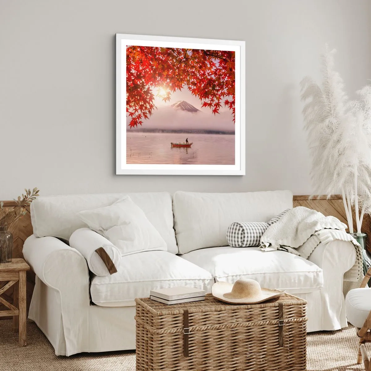 Affiche dans un cadre blanc - Poster - Dans le climat japonais - 60x60 cm