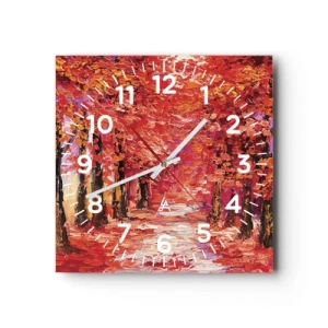 Horloge murale - Pendule murale - Impression d'automne - 40x40 cm