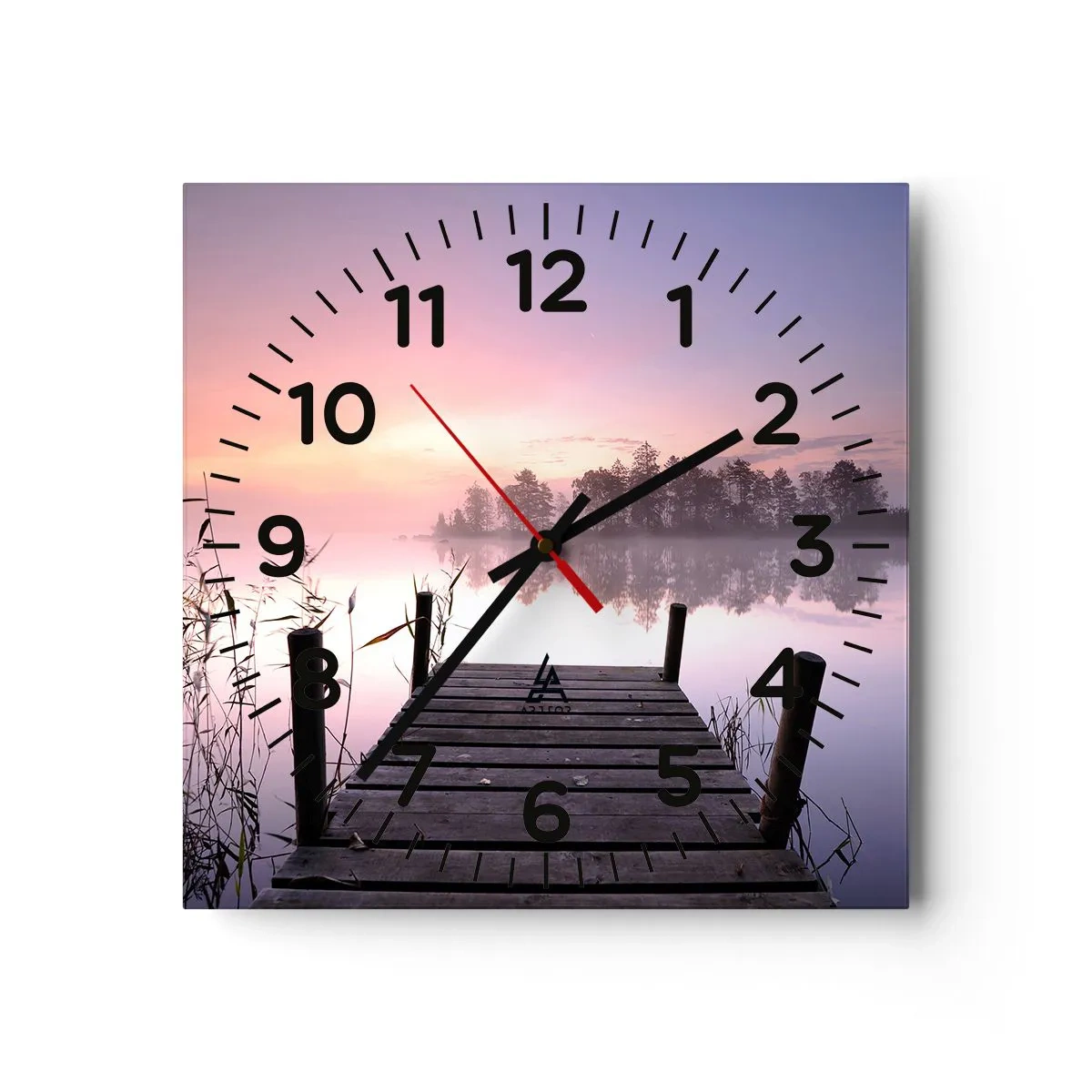 Horloge murale - Pendule murale - De la brume lilas… - 30x30 cm