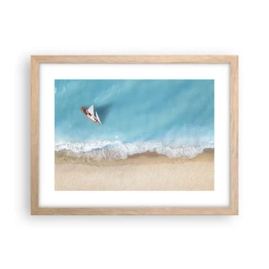 Affiche dans un chêne clair - Poster - A la frontière de l'azur et de l'or - 40x30 cm