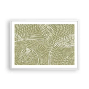 Affiche dans un cadre blanc - Poster - Abstraction complexe de blanc - 70x50 cm