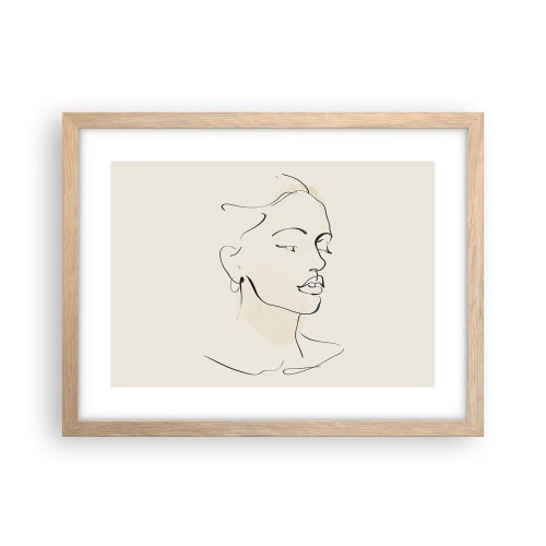 Affiche dans un chêne clair - Poster - Une ligne certaine - 40x30 cm