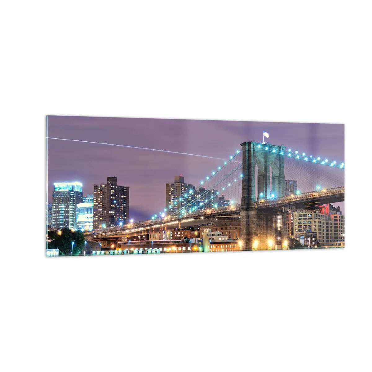 Impression sur verre - Image sur verre - Depuis de nombreuses années le pont de Brooklyn - 100x40 cm