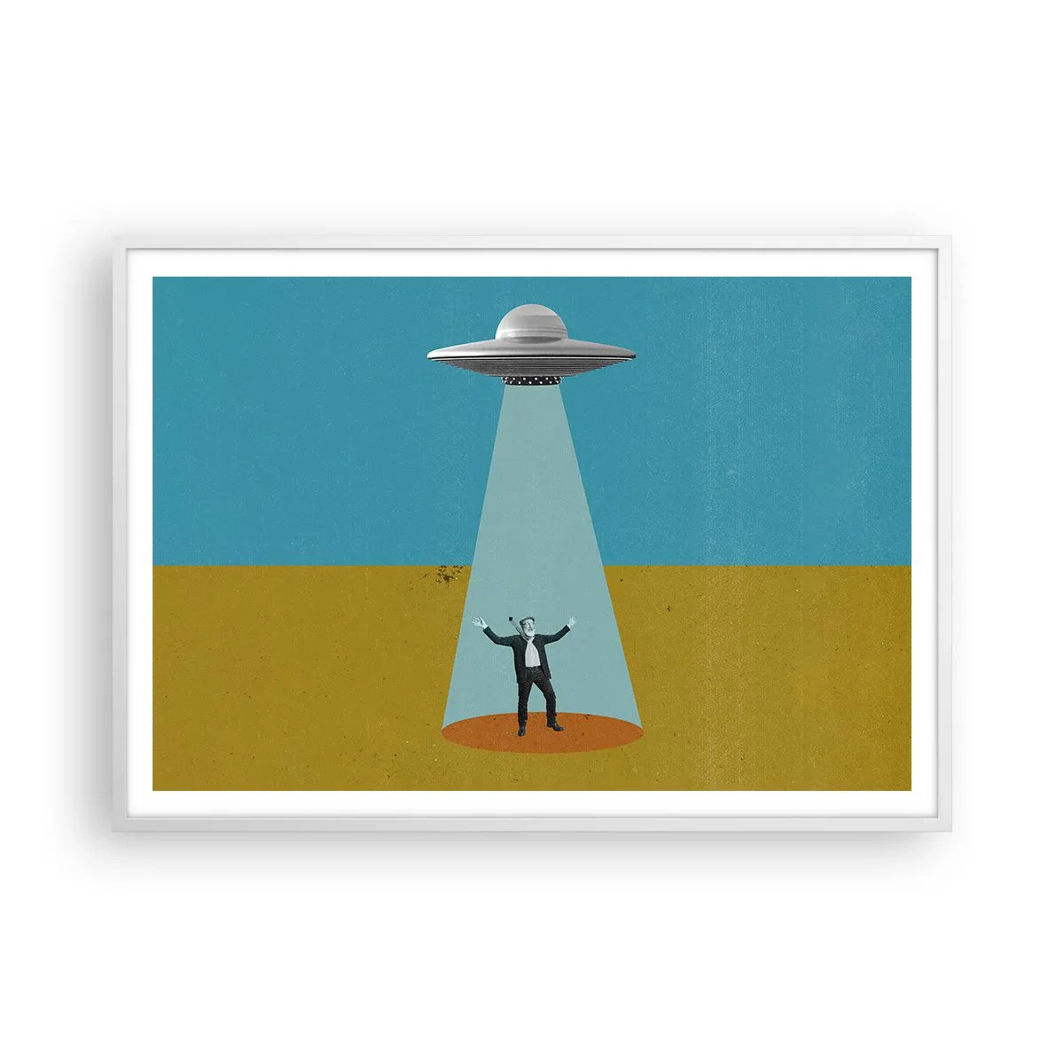 Affiche dans un cadre blanc - Poster - Rencontre proche - 100x70 cm