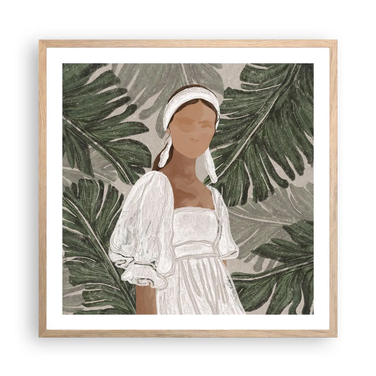 Affiche dans un chêne clair - Poster - Portrait exotique - 60x60 cm