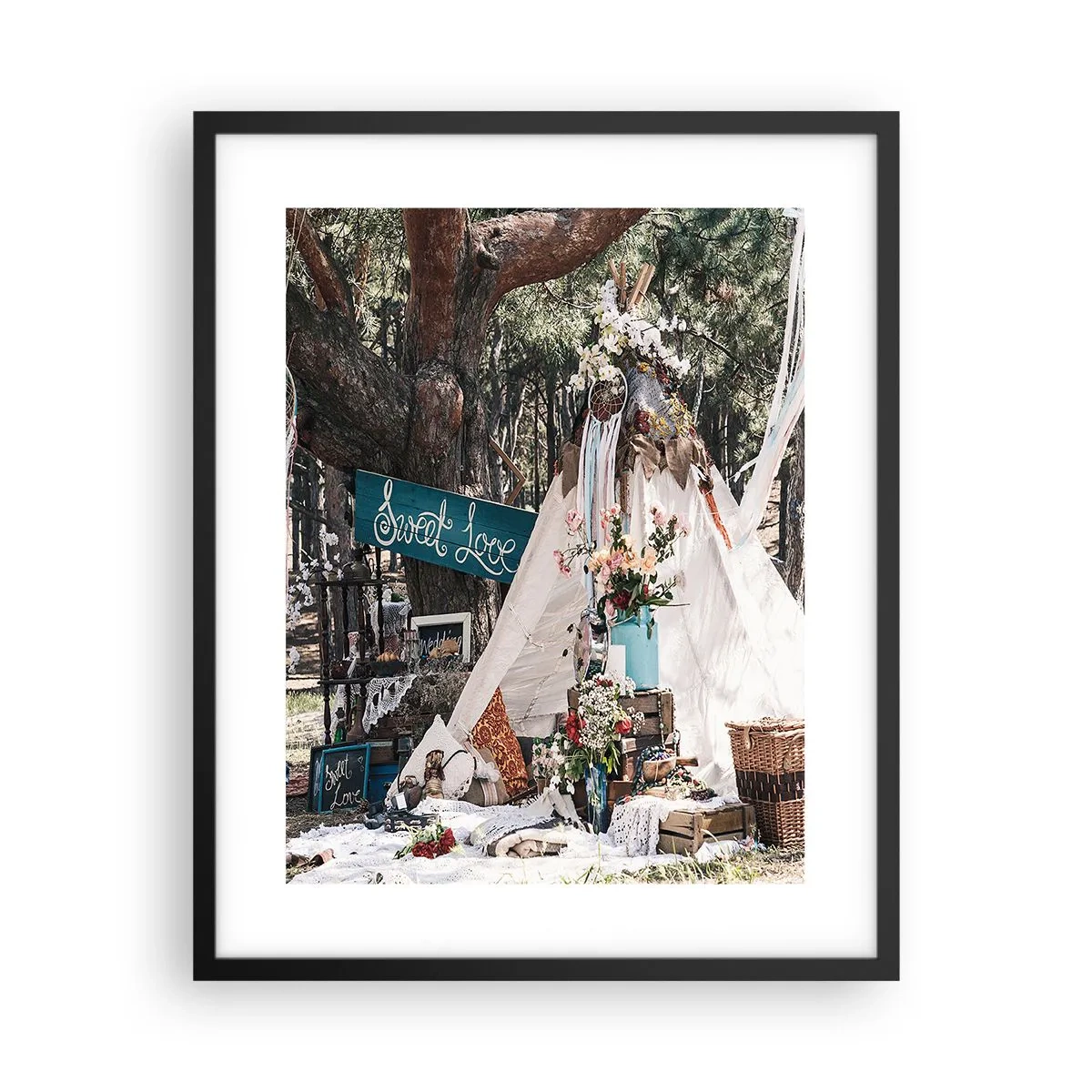 Affiche dans un cadre noir - Poster - Make love… - 40x50 cm