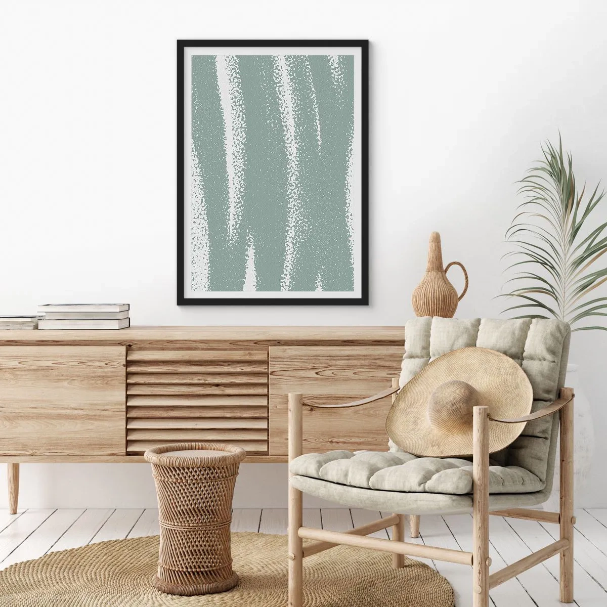 Affiche dans un cadre noir - Poster - Abstraction dans un climat hivernal - 40x50 cm