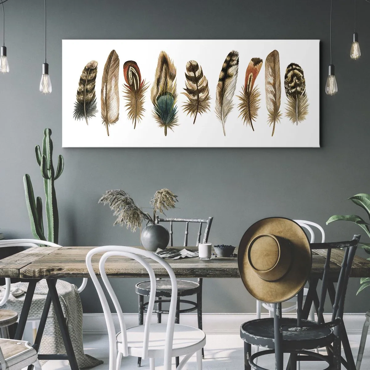 Impression sur toile - Image sur toile - Variation à plumes - 100x40 cm