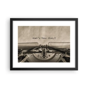 Affiche dans un cadre noir - Poster - Réponds-moi - 40x30 cm