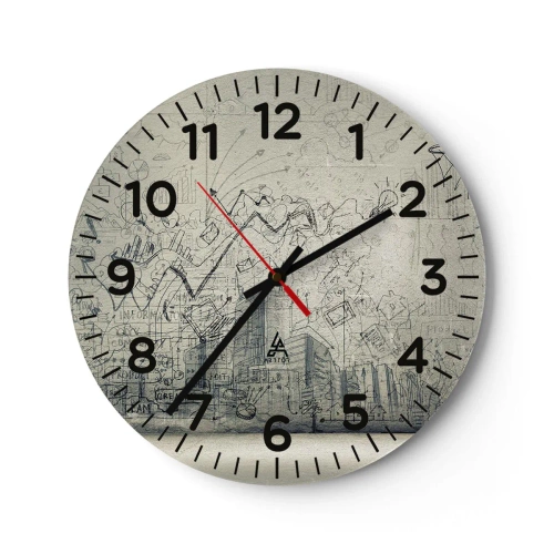 Horloge murale - Pendule murale - Ma vie fantastique en ville - 40x40 cm