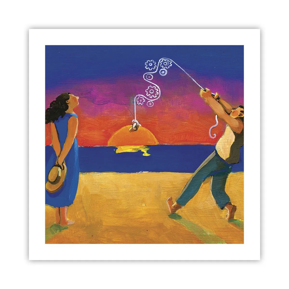 Affiche - Poster - Plus qu'une étoile dans le ciel - 50x50 cm