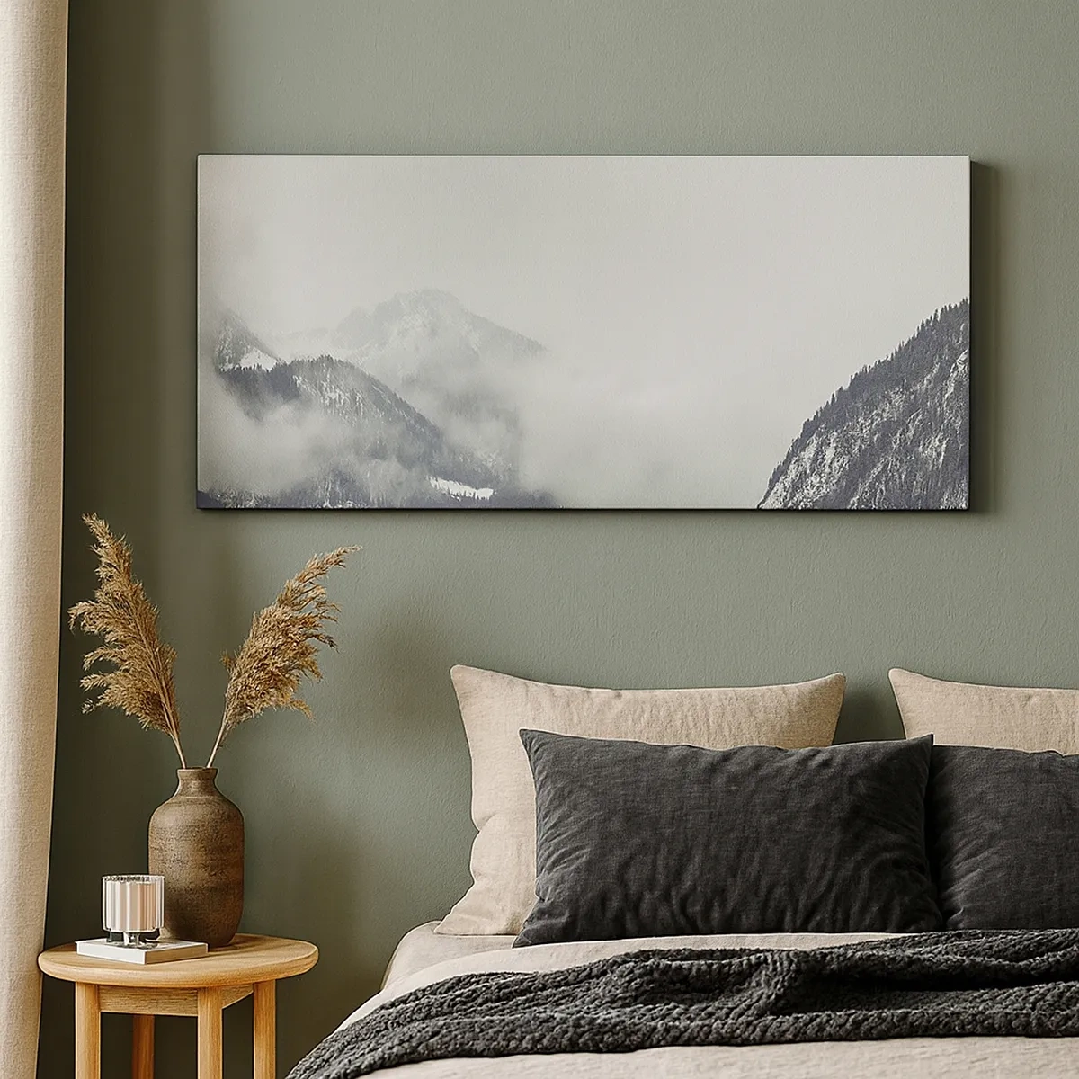 Impression sur toile - Image sur toile - Vallée brumeuse - 30x30 cm