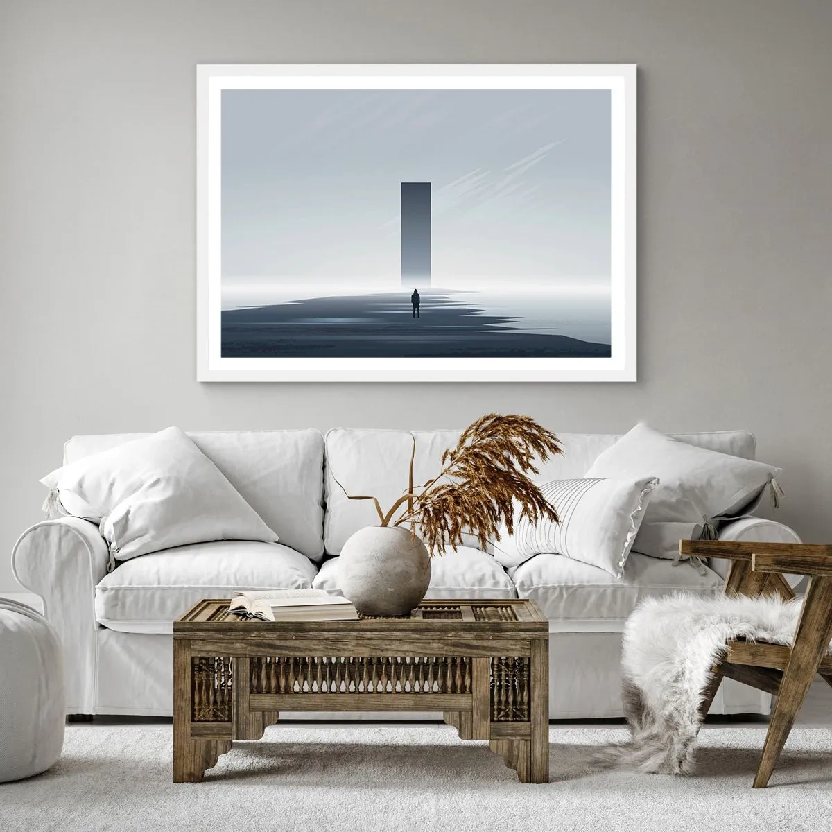 Affiche dans un cadre blanc - Poster - Opportunité ou menace ? - 50x50 cm