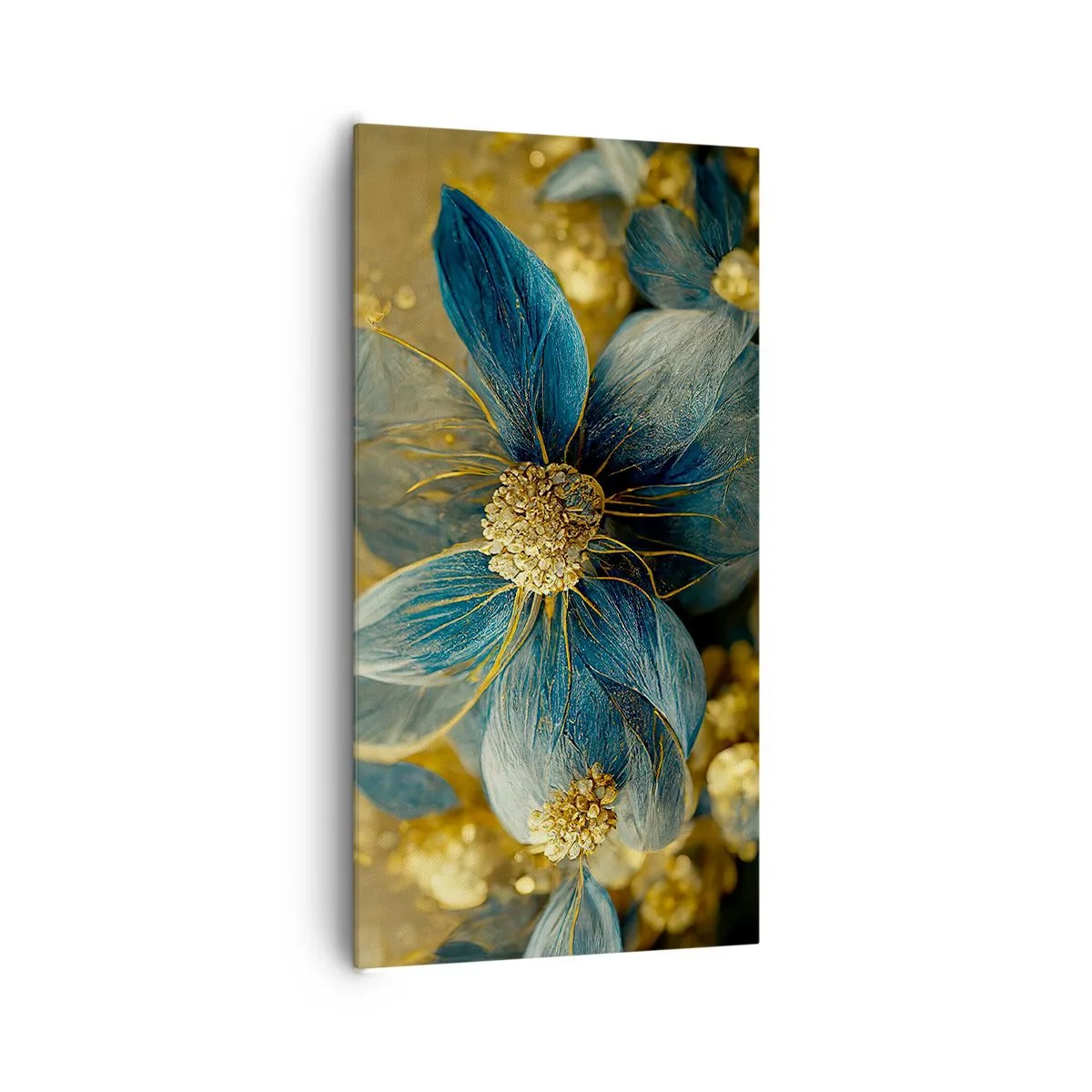 Impression sur toile - Image sur toile - Fleurir avec de l'or - 65x120 cm