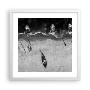 Affiche dans un cadre blanc - Poster - Toujours sur le rivage… - 40x40 cm