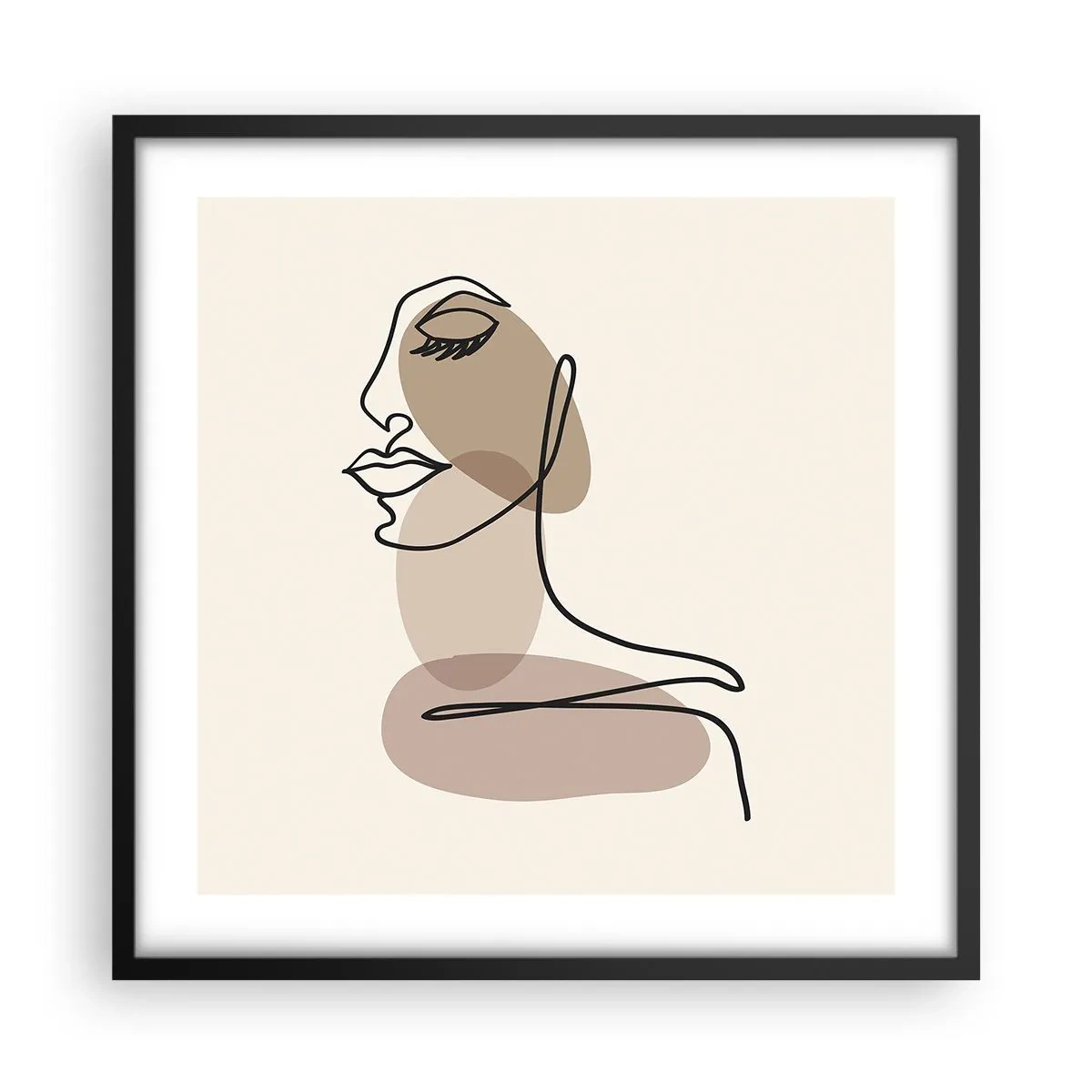 Affiche dans un cadre noir - Poster - Une certaine ligne de beauté - 50x50 cm