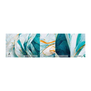 Échantillon De Papier Peint Standard Eco - Abstraction bleue avec un motif doré - Morceau, Art Déco, Subtil - 100x30 cm