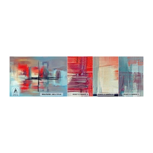 Échantillon de Papier Peint Premium Canvas - Un paysage dans une dimension inconnue - Abstraction, Morceau, Moderne - 100x30 cm