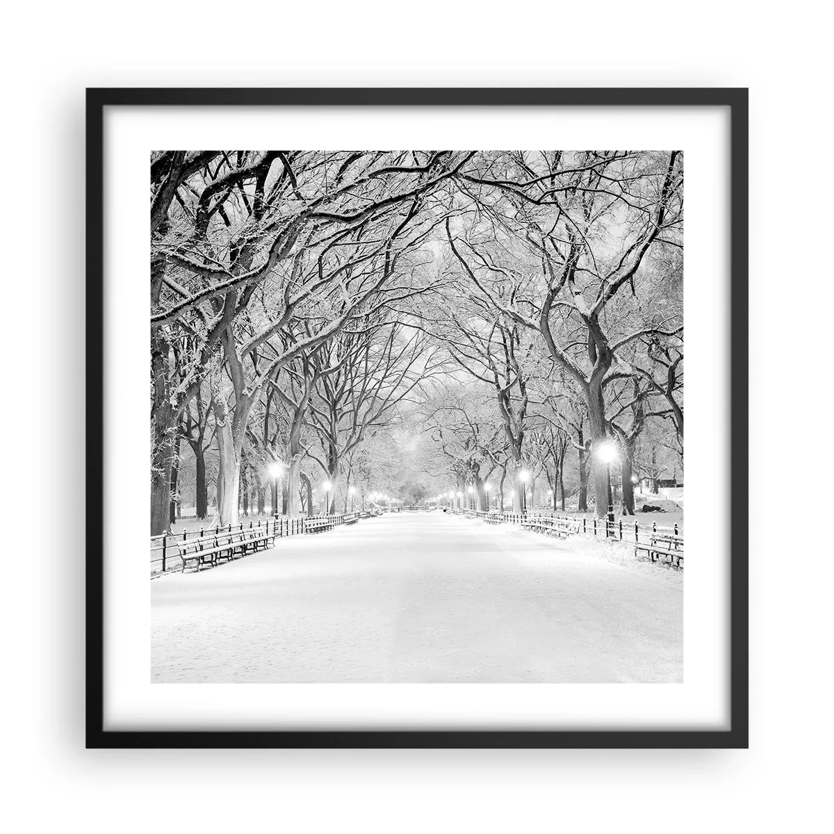 Affiche dans un cadre noir - Poster - Les quatres saisons – l’hiver - 50x50 cm