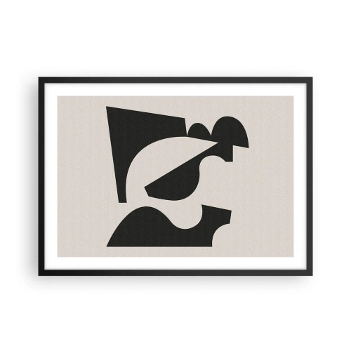 Affiche dans un cadre noir - Poster - Composition géométrique abstraite en noir et blanc - 70x50cm - À monter soi-même - Décoration murale moderne pour le salon et la chambre ARTTOR