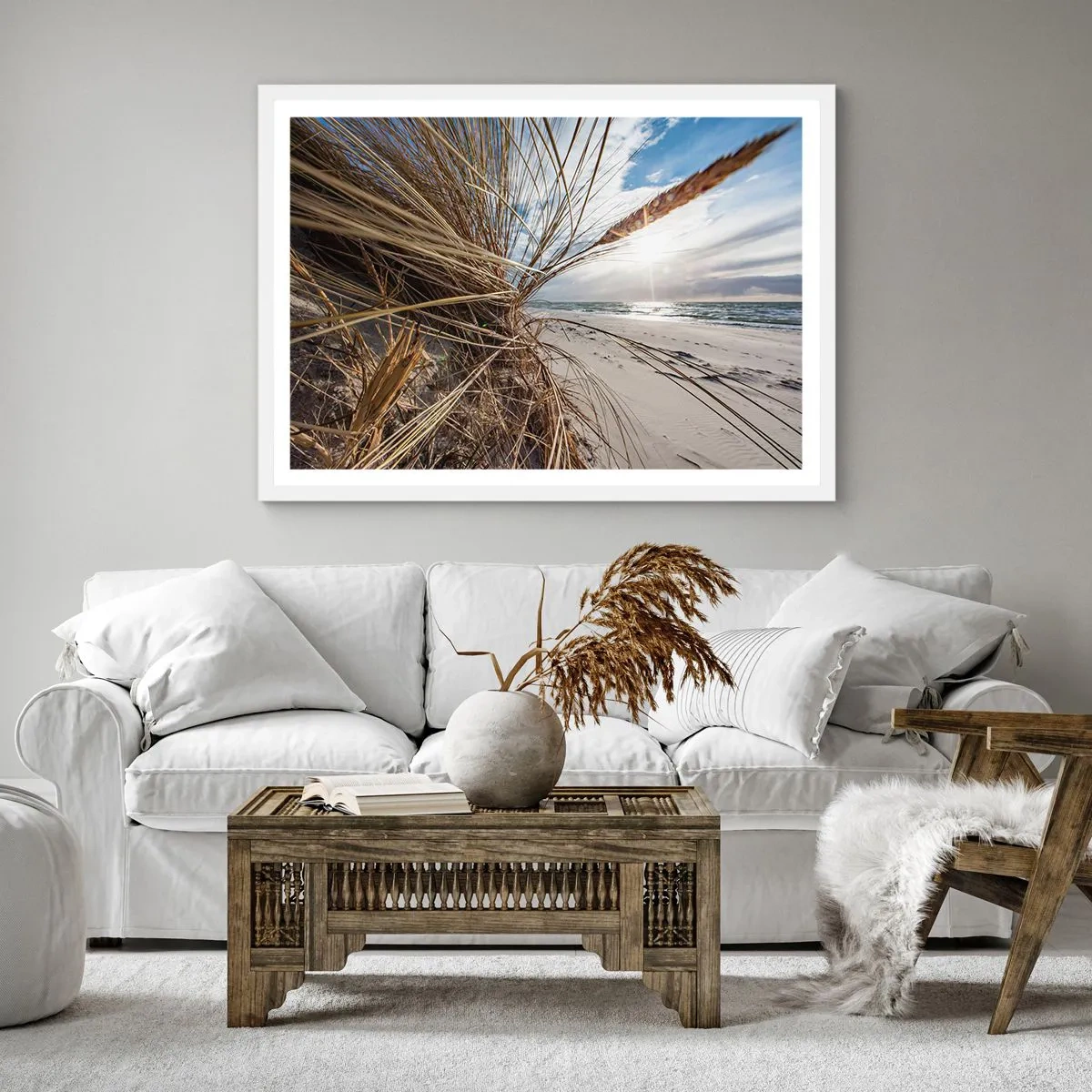 Affiche dans un cadre blanc - Poster - Rencontre des éléments - 40x40 cm