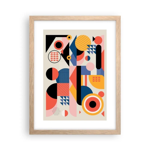 Affiche dans un chêne clair - Poster - Composition : jouer - 30x40 cm