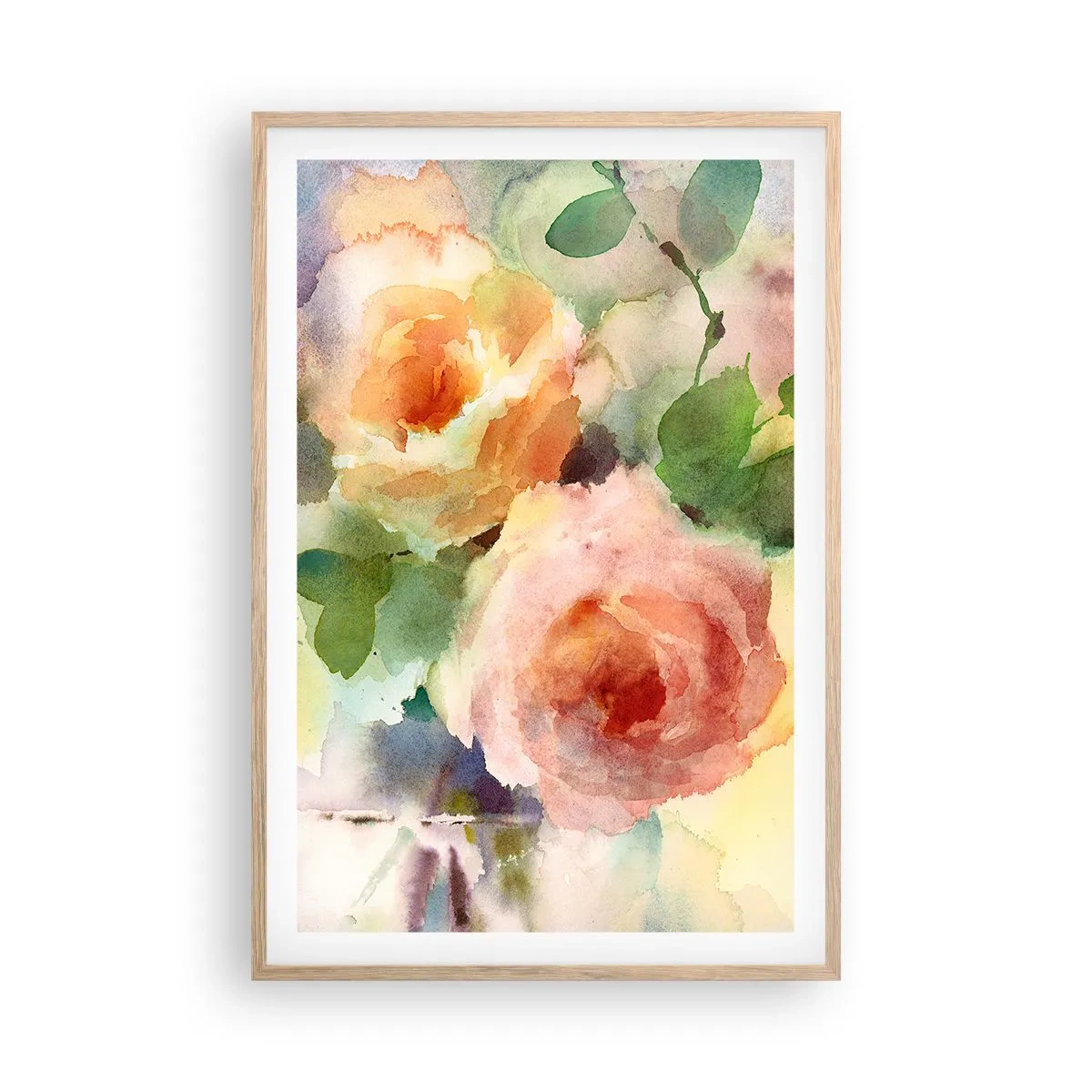 Affiche dans un chêne clair - Poster - Délicat comme l'aquarelle - 61x91 cm