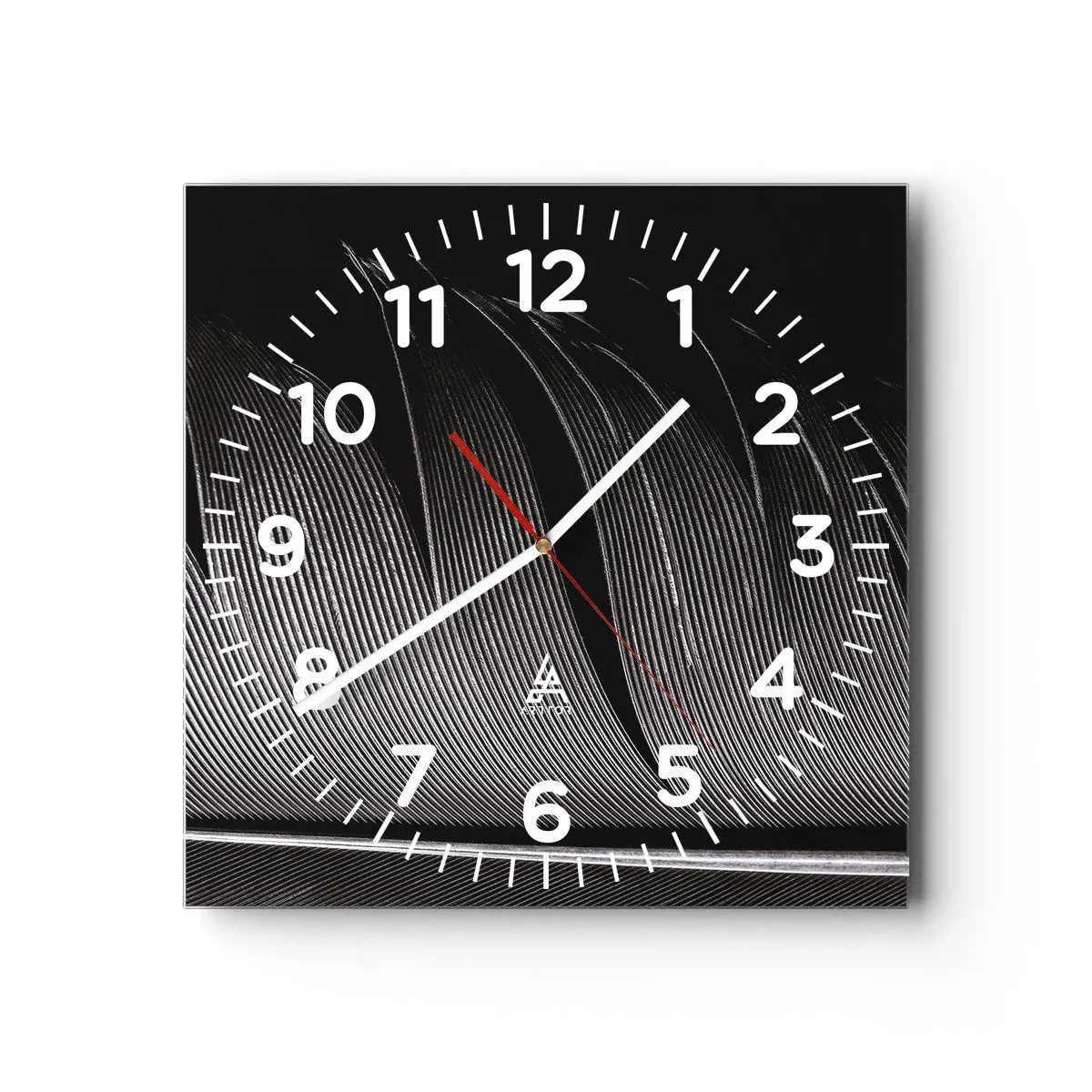 Horloge murale - Pendule murale - La plume – un design magnifique - 30x30 cm