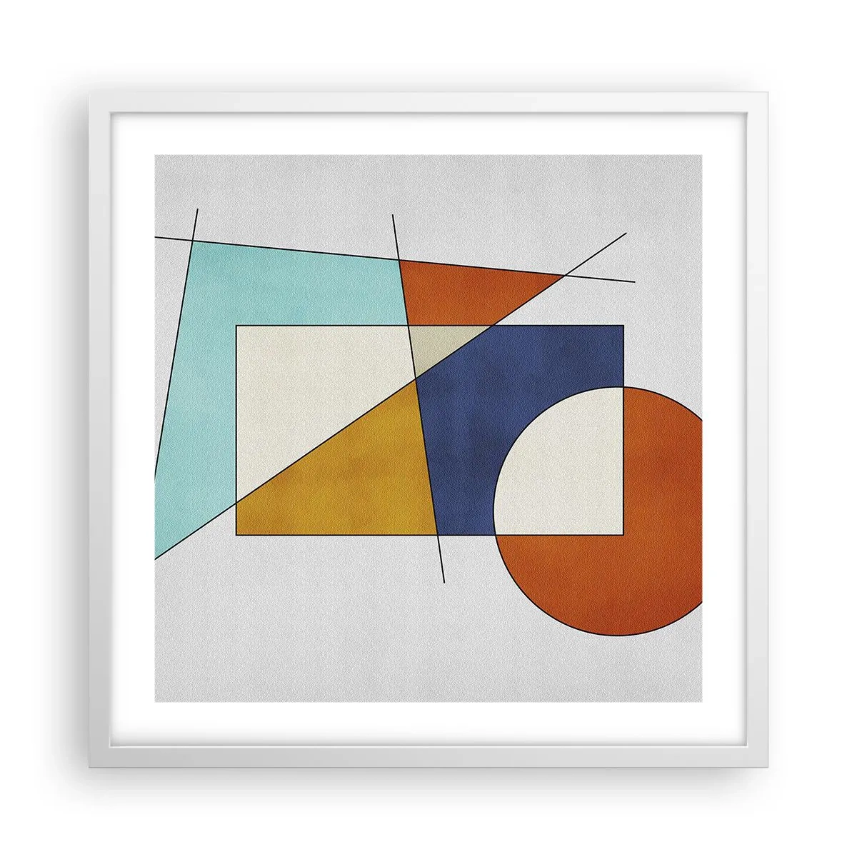 Affiche dans un cadre blanc - Poster - Abstraction : plaisir moderniste - 50x50 cm