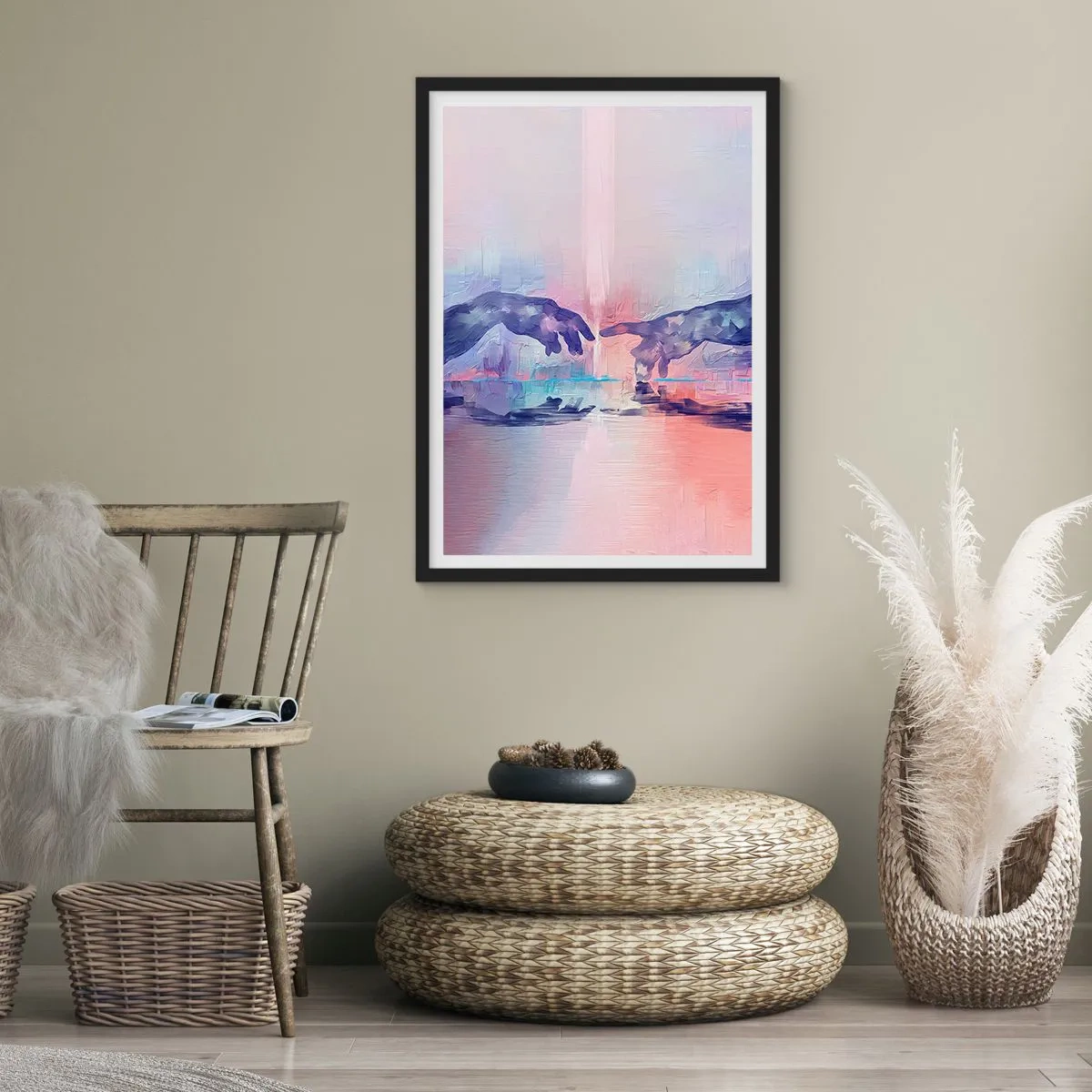 Affiche dans un cadre noir - Poster - Divine étincelle de vie - 61x91 cm