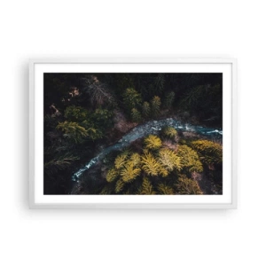 Affiche dans un cadre blanc - Poster - De plus en plus vite - 70x50 cm