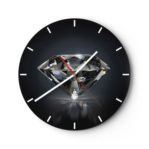 Horloge murale - Pendule murale - Un diamant brillant sur un fond sombre avec un effet de réflexion - 30x30cm - La meilleure amie - Décoration murale moderne pour le salon, la cuisine et la chambre ARTTOR