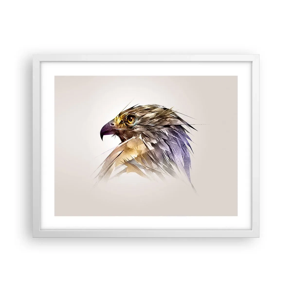 Affiche dans un cadre blanc - Poster - Portrait d'un guerrier - 50x40 cm
