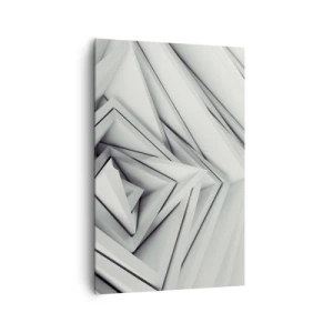 Impression sur toile - Image sur toile - Une composition abstraite de formes géométriques dans des tons de gris. - 80x120cm - Bourgeon d’angles vifs - Décoration murale moderne pour le salon et la chambre ARTTOR