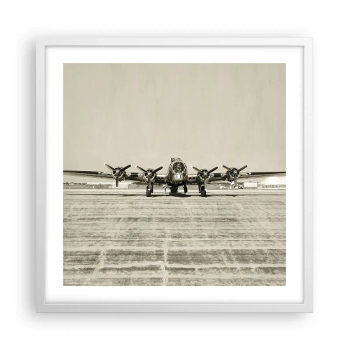 Affiche dans un cadre blanc - Poster - Toujours prêt! - 50x50 cm