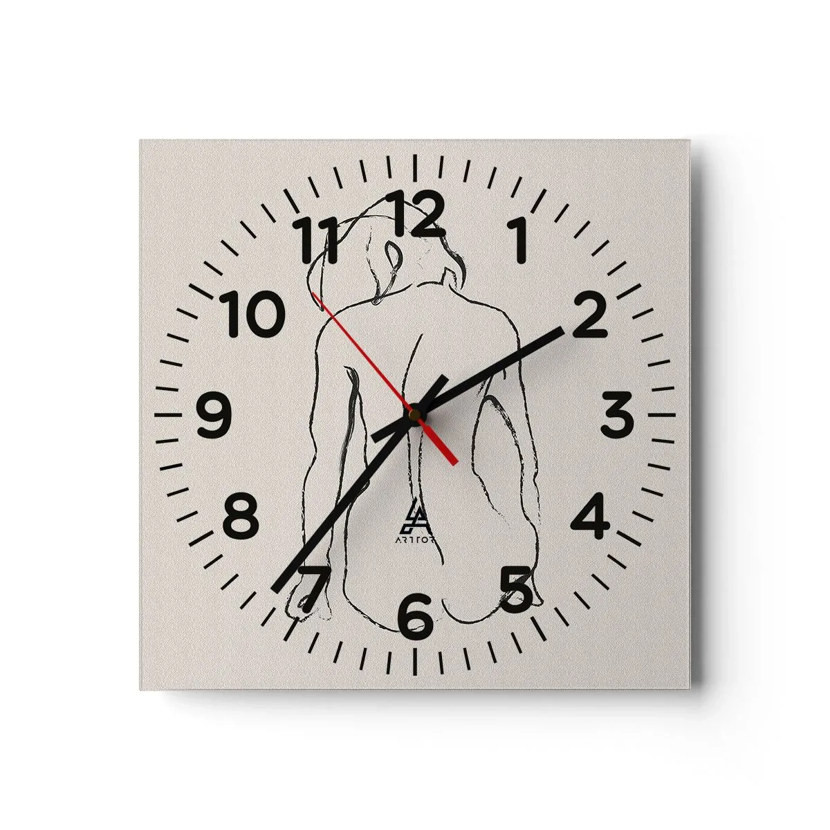 Horloge murale - Pendule murale - Femme nue - 30x30 cm