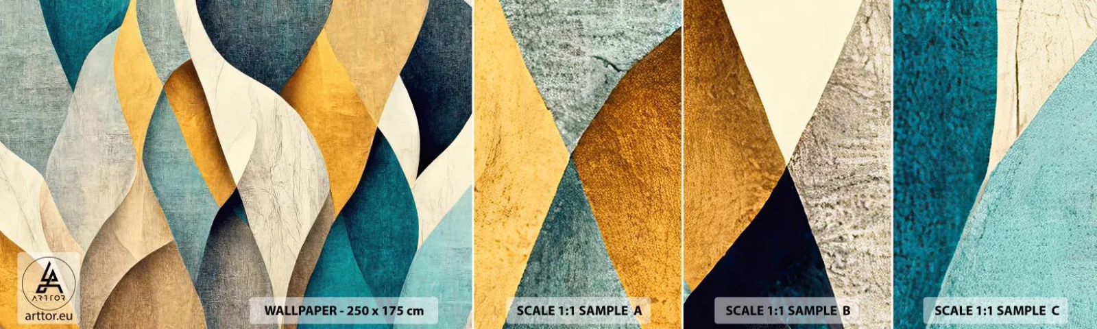 Échantillon De Papier Peint Standard Eco - Rythme et vague - Abstraction, Morceau, Épuisé - 100x30 cm