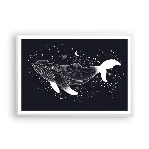 Affiche dans un cadre blanc - Poster - Dans l'océan de l'univers - 100x70 cm