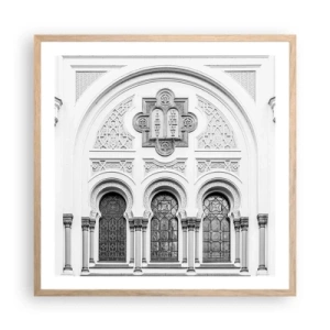 Affiche dans un chêne clair - Poster - À la frontière des cultures - 60x60 cm