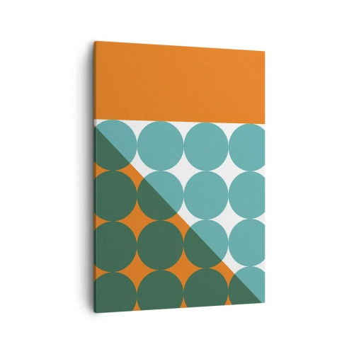 Impression sur toile - Image sur toile - Motifs géométriques aux couleurs contrastées - 50x70cm - En haut et en diagonale - Décoration murale moderne pour le salon et la chambre ARTTOR