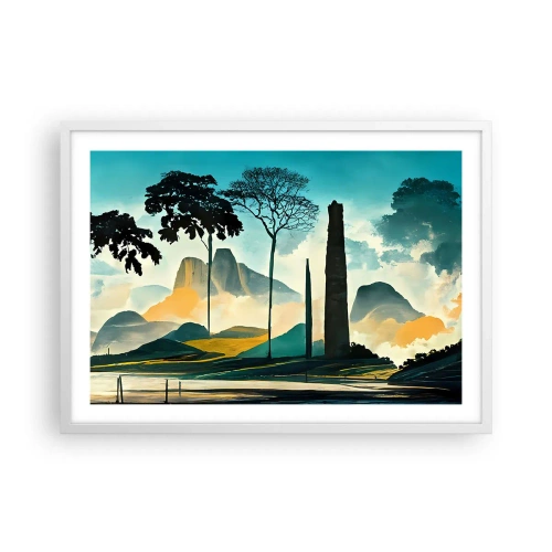 Affiche dans un cadre blanc - Poster - Toujours de plus en plus haut - 70x50 cm