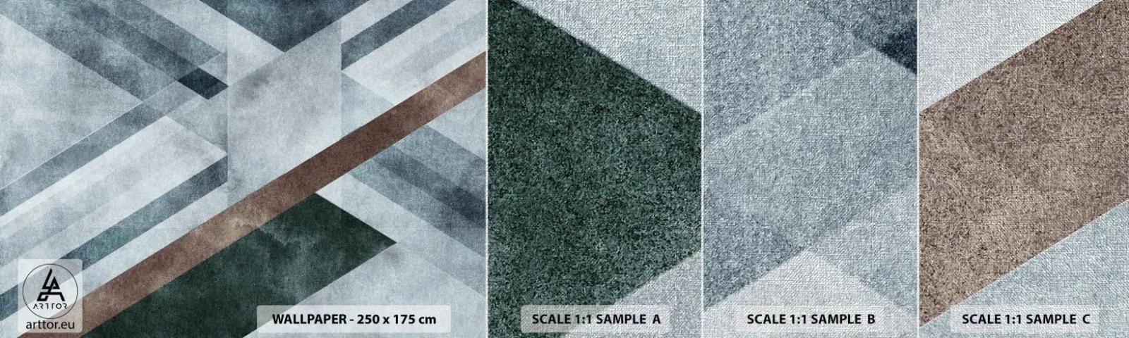 Échantillon de Papier Peint Premium Canvas - Élégance sophistiquée de la géométrie - Lignes, Géométrie, Abstraction - 100x30 cm