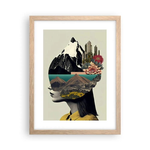 Affiche dans un chêne clair - Poster - La femme – toujours un mystère - 30x40 cm